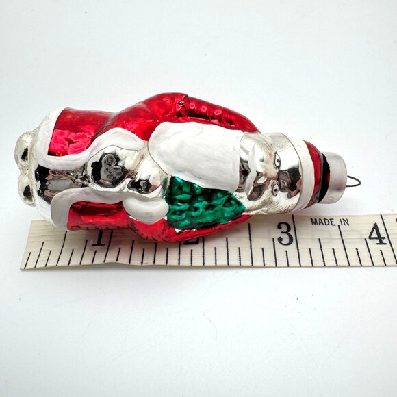 Bradford Novelty Christmas Trimmeries Hand Decorated Glass Santa Ornaments 4-Pac - Picture 5 of 11